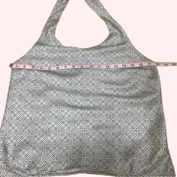 Winter & Miggs Silk Halter Blouse with Bow Back – Geometric Print, Open Back - Picture 8 of 11